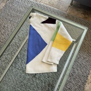 Colorful Geometric “Spring” Sweater